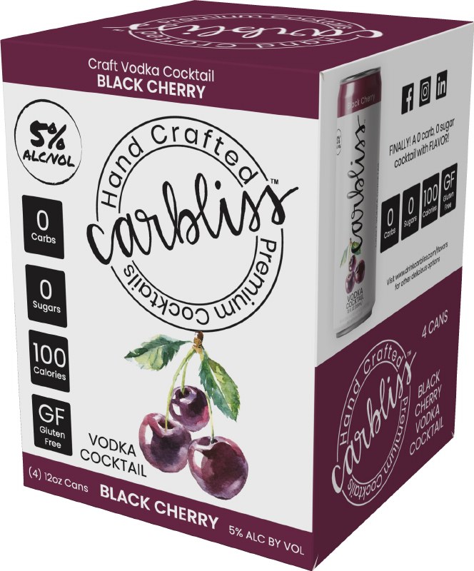 Carbliss Vodka Black Cherry 4pk 12oz Can Legacy Wine And Spirits 9837